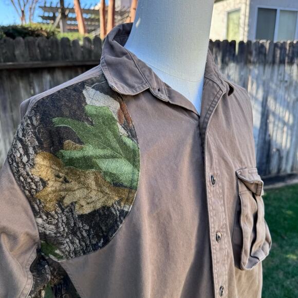 Pro Gear by Wrangler Hunting Brown Camo Long Sleeve Shooting Shirt Men's XL - Picture 2 of 11